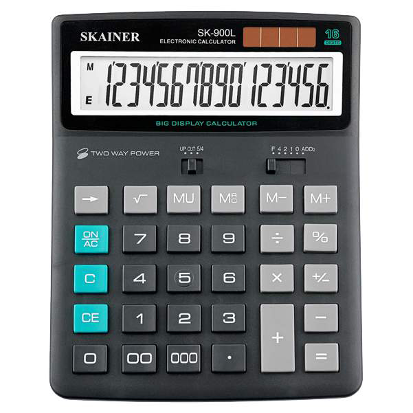 Калькулятор 16 раз. (155х202х35) SKAINER / SK-900L/ черн.