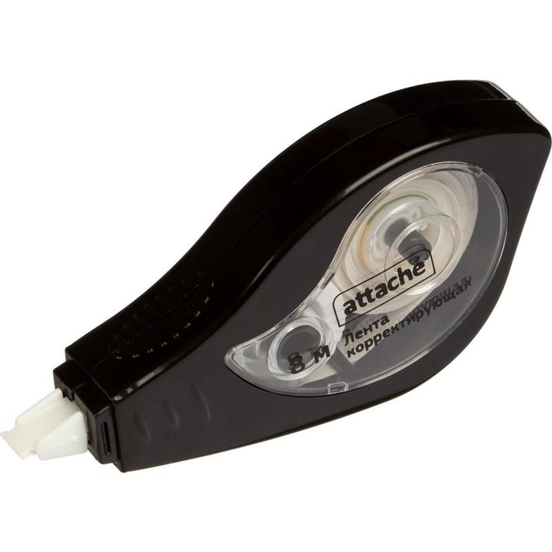 Корректор ленточный 5мм* 8м Attache Black & White, корпусбелый колп,черный 