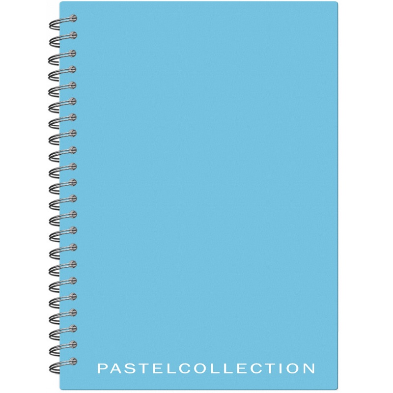 Тетрадь  А5  80л. кл. спир. Полином "Pastel Collection Blue", облож. пластик
