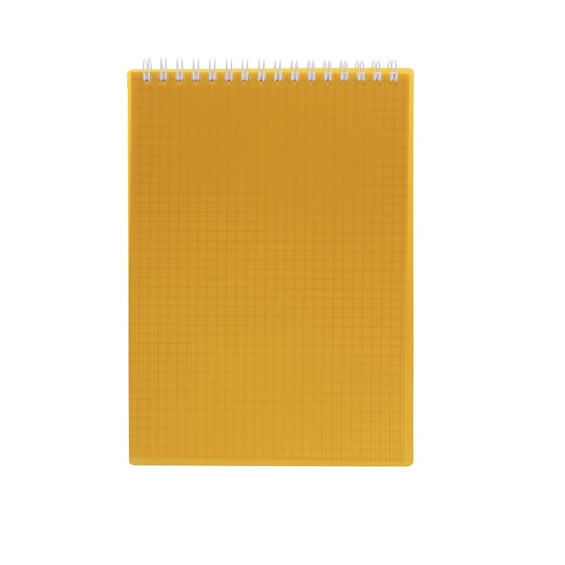 Блокнот  А5 080 л. , спираль, клетка, пластик, Line neon, желтый