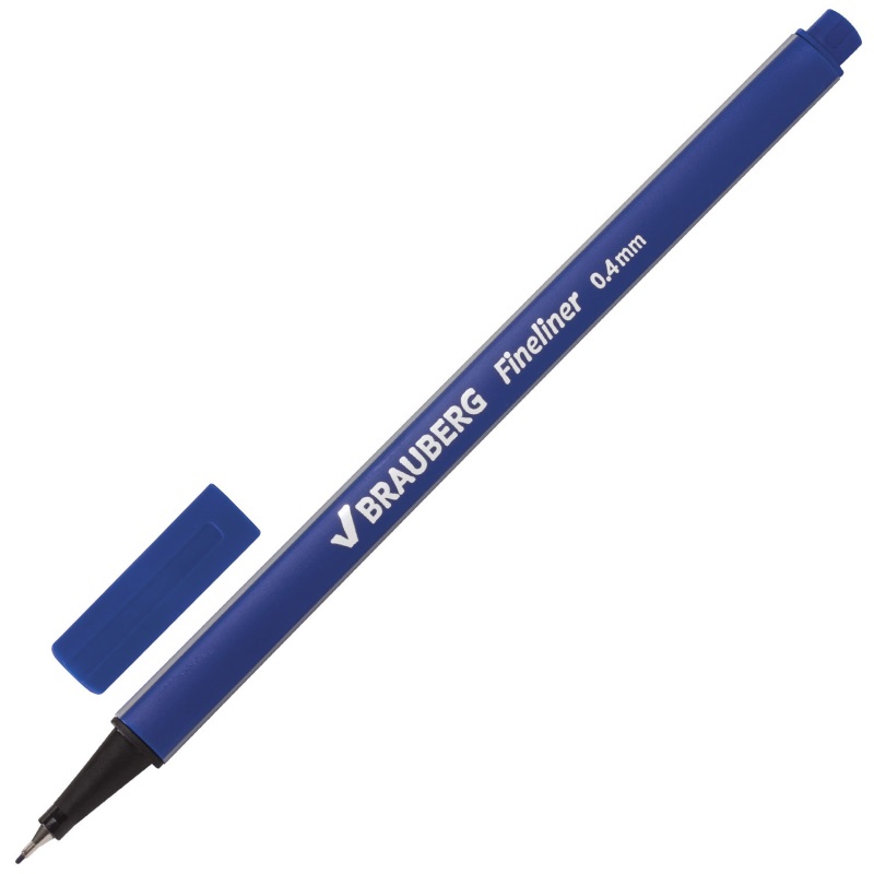 Лайнер синий 0,4мм Brauberg Aero, техгран,мет.након.