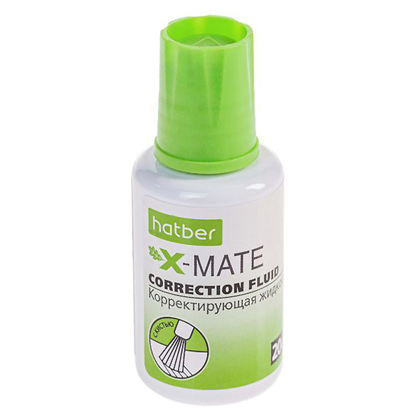 Корректир.жидк. 20мл. Hatber X-Mate, кисть/12