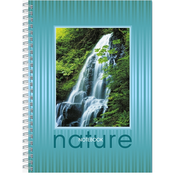 Тетрадь  А5 120л. спир. Полином "Nature" 145х200мм, блок в точку, жестк.обложка 