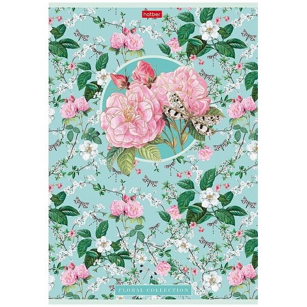 Тетрадь  А4  96л. кл. скоба "Хатбер"Floral collection, 3 дизайна, 3D фольга