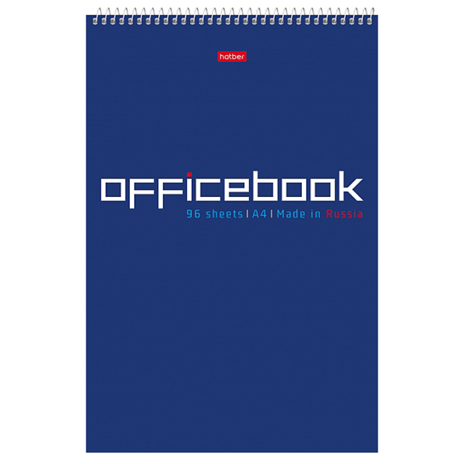 Блокнот  А4 096 л.,  спираль Хатбер"Office" жест.подложка, перф., УФ-лак