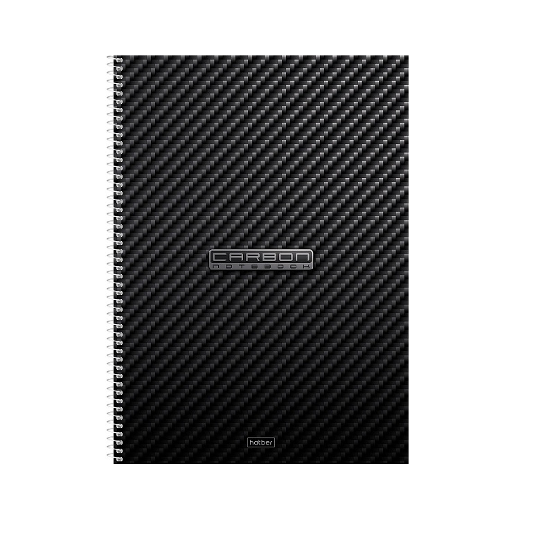 Тетрадь  А4 120л. кл. спир. Хатбер"CarbonStyle", ламинац.Soft-touch, 4 цв. разделителя