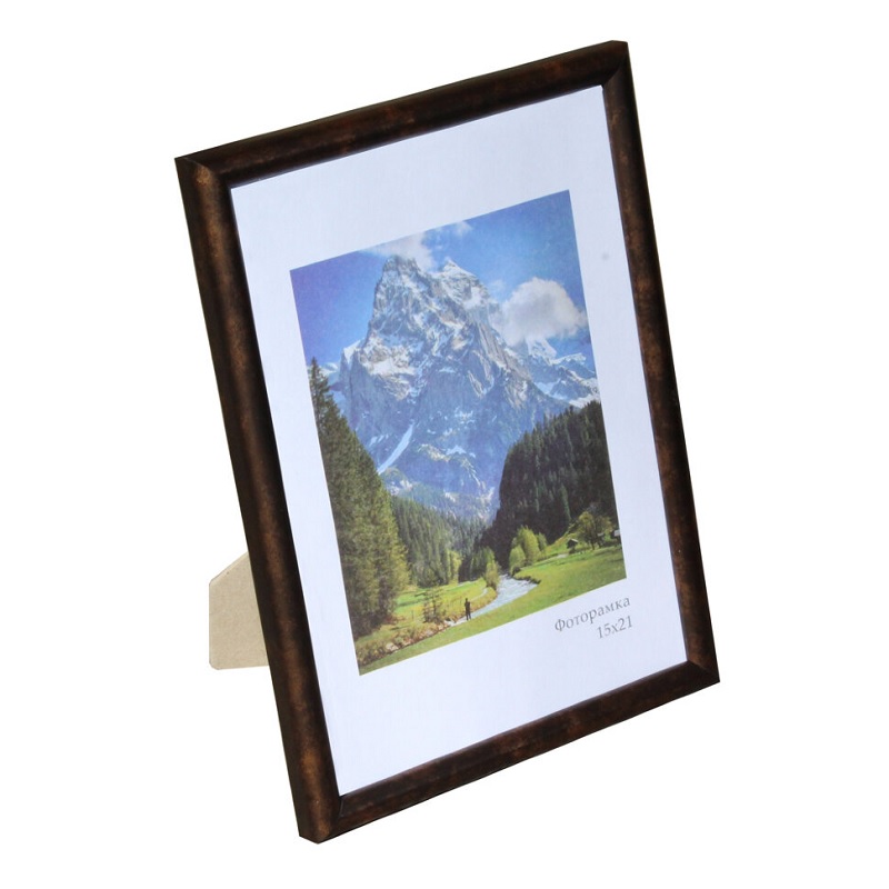 Фоторамка А5 пласт. "Радуга", 15х21см, кофе, какао/25