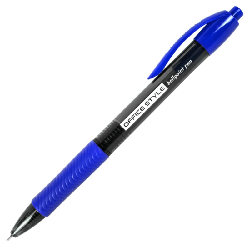 Ручка авт. шар. син. 0,7мм Brauberg Office Style, линия 0,35мм, грип