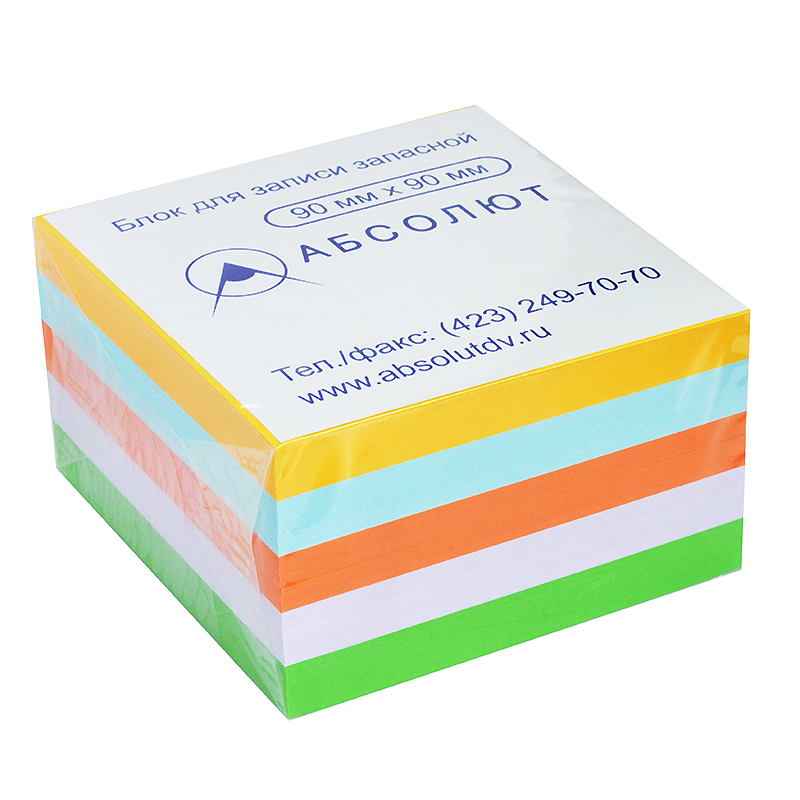 Блок д/з запас. цвет. 90*90*50 в термоуп. 5цв. 500л. /30