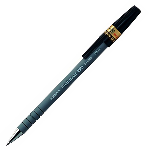 Ручка ш. черн. 0,7мм Zebra RUBBER 80