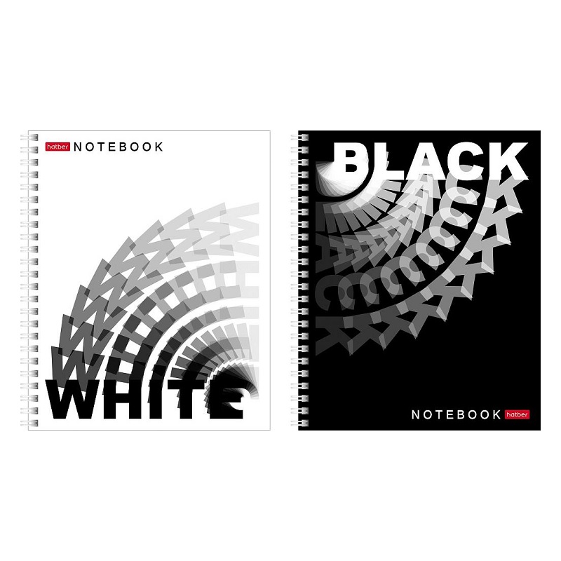Тетрадь  А5  96л. кл. спир. "Хатбер"Black and white", 2 дизайна