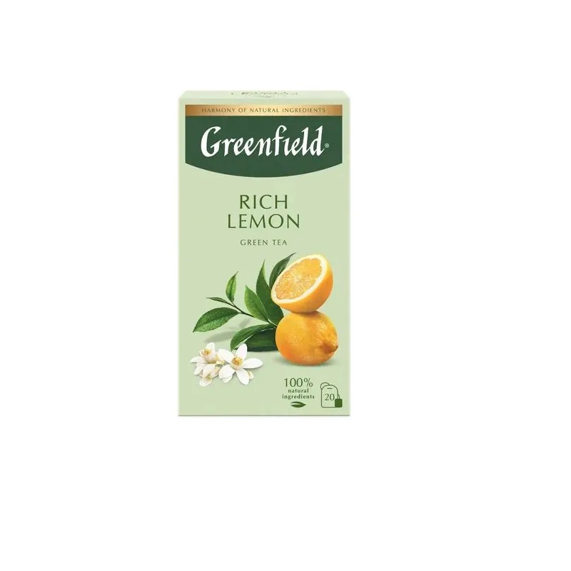 Чай  20 пак. Гринфилд Rich Lemon пирам. 1,7г, зеленый/8
